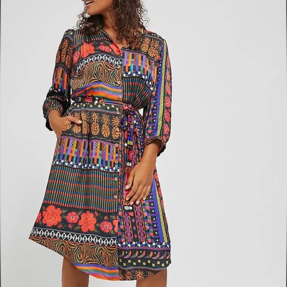 FARM Rio Multicolor Patterned Midi Dress - Picture 2 of 8